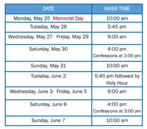 Mass Schedule
